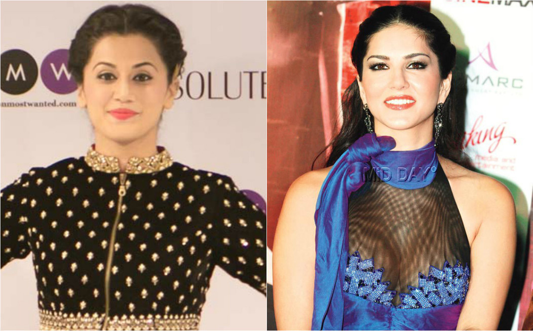 1052px x 653px - Sunny Leone, Taapsee Pannu Promote Breast Cance...