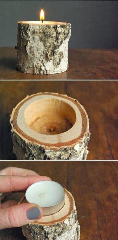 DIY: Candle holder with Birch wood | 1001 Recycling Ideas ! | Scoop.it