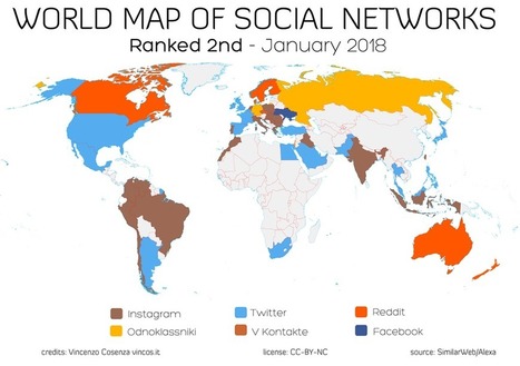 La mappa dei social network nel mondo - Vincos 2018 | Italian Social Marketing Association -   Newsletter 216 | Scoop.it