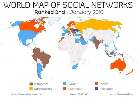 La mappa dei social network nel mondo - Vincos 2018 | Italian Social Marketing Association -   Newsletter 226 | Scoop.it