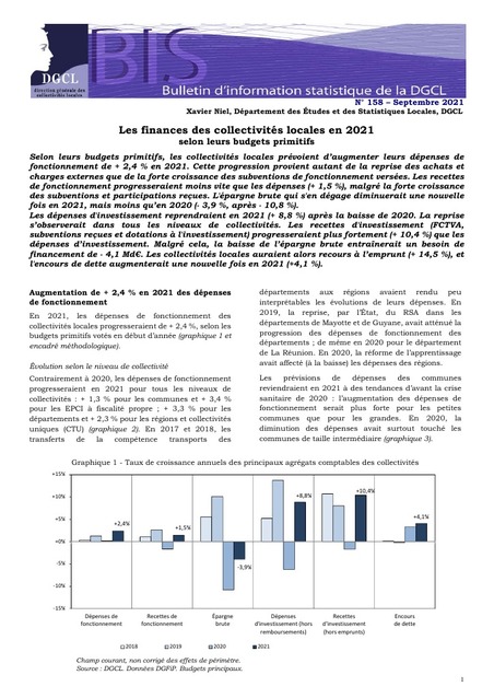 Les Finances des collectivités locales en 2021 selon leurs budgets primitifs | Veille juridique du CDG13 | Scoop.it