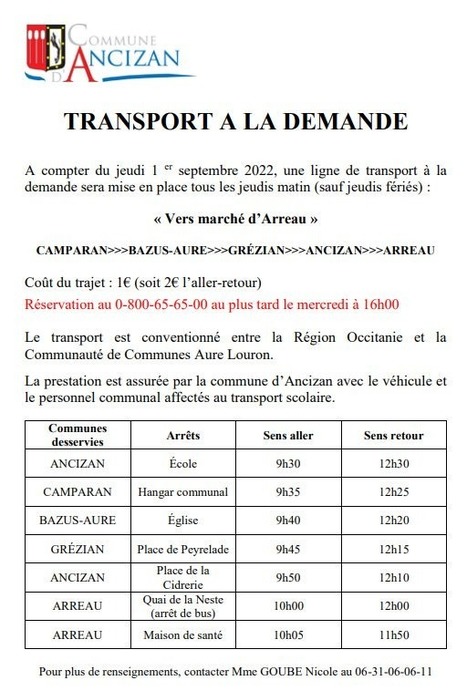 Transport à la demande pour rallier le marché d'Arreau tous les jeudis | Vallées d'Aure & Louron - Pyrénées | Scoop.it