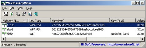 WirelessKeyView: Recover lost WEP/WPA key/password stored by Wireless Zero Configuration service | Le Top des Applications Web et Logiciels Gratuits | Scoop.it