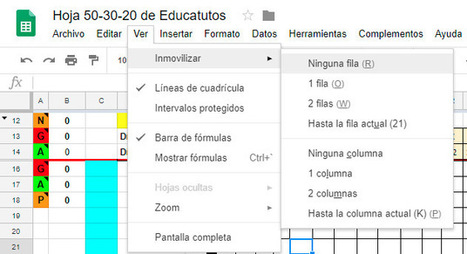 Bloquear fila y columna en hoja de cálculo de Google Drive | TIC & Educación | Scoop.it