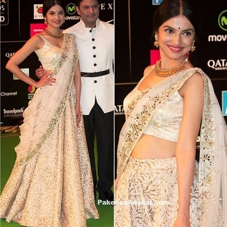 Divya Khosla Kumar in Vikram Phadnis Lehenga Blouse Saree | Indian Fashion Updates | Scoop.it