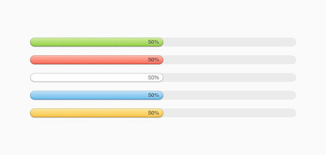 Multi-coloured Progress Bars (PSD) | Premium Pixels | photoshop ressources | Scoop.it
