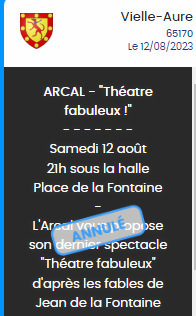 Le "Théâtre Fabuleux" qui devait être présenté à Vielle-Aure le 12 août est annulé | Vallées d'Aure & Louron - Pyrénées | Scoop.it