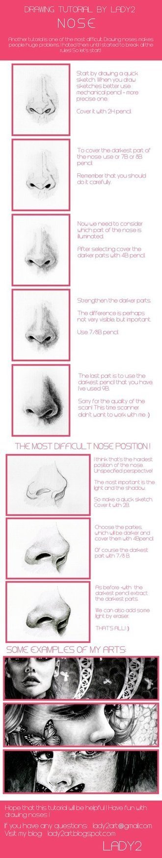 Nose Drawing Tutorial | Drawing and Painting Tutorials | Scoop.it