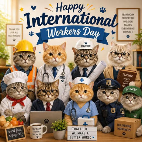 Happy International Workers&rsquo; Day to... - My life with cats | Notebook or My Personal Learning Network | Scoop.it