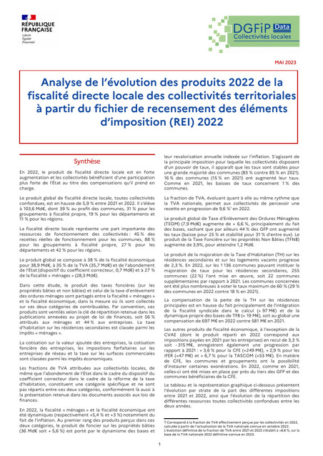 Un produit de fiscalité directe locale en hausse, avec une part prépondérante de la TFB et de la fraction de TVA très dynamique en raison de l’inflation | Veille juridique du CDG13 | Scoop.it