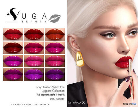 Long Lasting Wet Stain Lipsticks March 2026 Group Gift by SUGA BEAUTY | Teleport Hub - Second Life Freebies | Second Life Freebies | Scoop.it