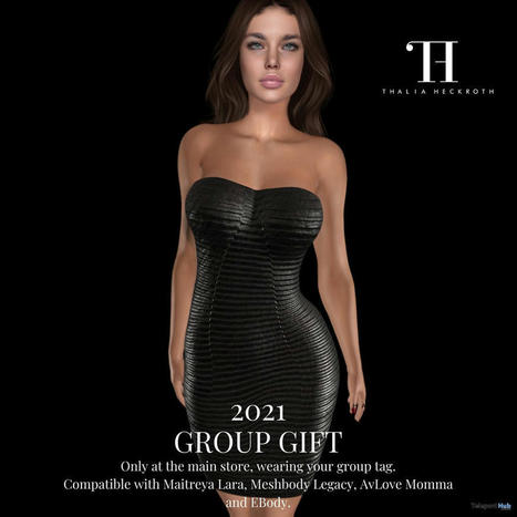 Strapless Bodycon Dress Black November 2021 Group Gift by Thalia Heckroth | Teleport Hub - Second Life Freebies | Second Life Freebies | Scoop.it