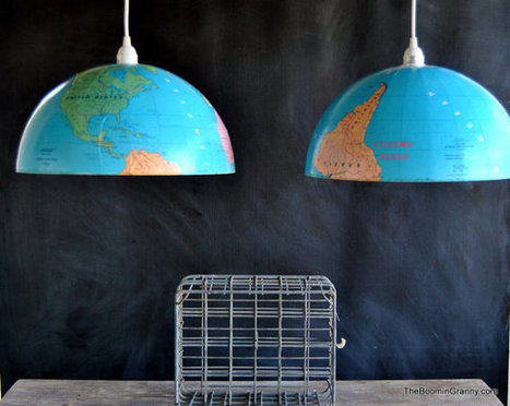Amazing Pair of Pendant Lights Made From Extra Large World Globe | Creative Spotting | 1001 Creative ideas ! | Scoop.it
