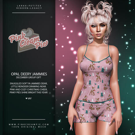 Opal Deery Jammies December 2025 Group Gift by Pink Cream Pie | Teleport Hub - Second Life Freebies | Second Life Freebies | Scoop.it