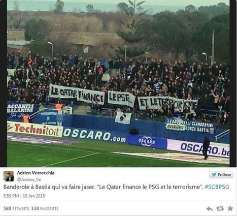 Les supporters bastiais déploient une banderole qui accuse le Qatar de financer le terrorisme | ACTUALITÉ | Scoop.it