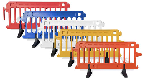 New Crowdcade&trade; Pedestrian Barricade Colors: Red, Blue & Yellow | Traffic Cones | Scoop.it