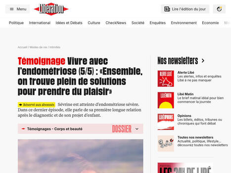 Vivre avec l’endométriose (5/5) : «Ensemble, on trouve plein de solutions pour prendre du plaisir» – Libération | actualités VIH, hépatites, IST, santé sexuelle | Scoop.it