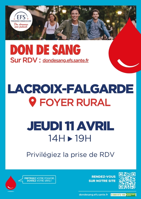 Don du sang jeudi 11 avril | Lacroix-Falgarde | Scoop.it