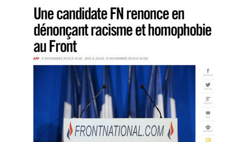 Une candidate poussée à bout par le racisme et l’homophobie du FN | 16s3d: Bestioles, opinions & pétitions | Scoop.it