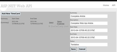Head First into ASP.NET Web API – A Time Card Service using Media Formatters and KnockoutJs | JavaScript for Line of Business Applications | Scoop.it