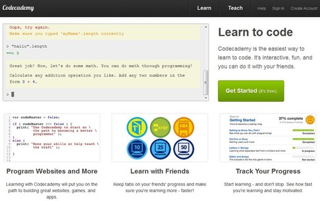 Interactive Learning to code: Codecademy | 21st Century Learning and Teaching | Scoop.it
