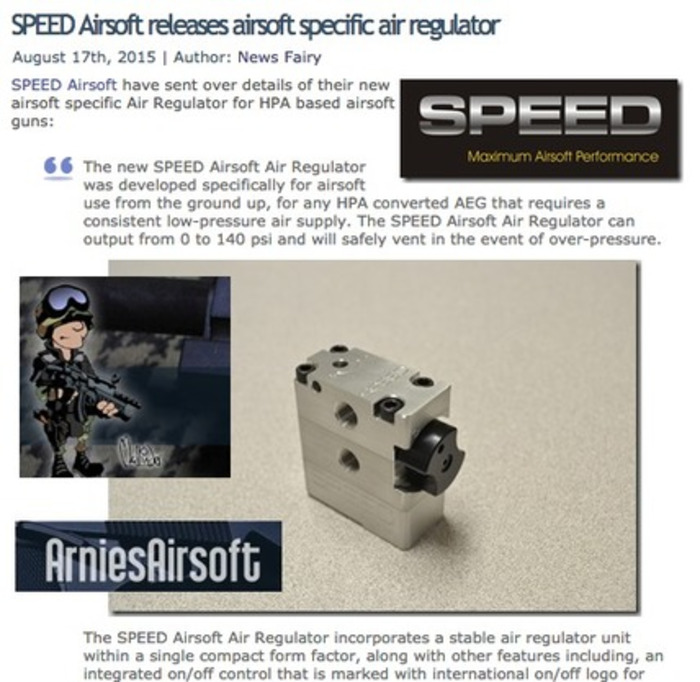 ARNIE'S AIRSOFT NEWS: SPEED's New Air Regulator FOR AIRSOFTERS! | Thumpy's 3D House of Airsoft&trade; @ Scoop.it | Scoop.it