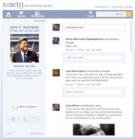 Sanctri helps you commemorate the departed on Facebook | Latest Social Media News | Scoop.it