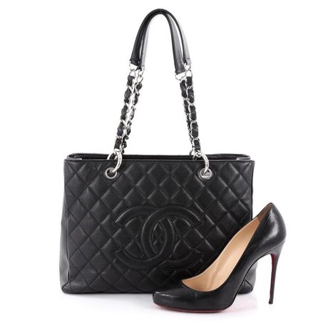 Chanel Grand Shopping Tote Quilted Caviar Black 2108501 - Trendlee | Blingy Fripperies, Shopping, Personal Stuffs, & Wish List | Scoop.it