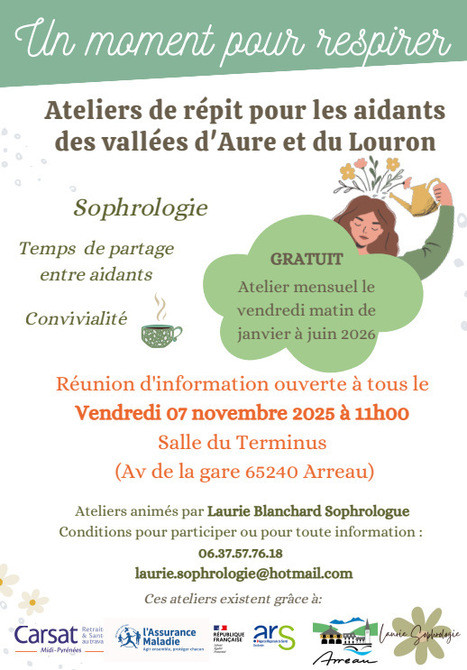 Sophrologie pour les aidants à Arreau le 7 novembre | Vallées d'Aure & Louron - Pyrénées | Scoop.it