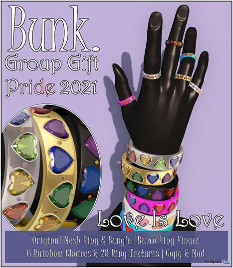Love Is Love Ring & Bangle June 2021 Group Gift by Bunk | Teleport Hub - Second Life Freebies | Second Life Freebies | Scoop.it