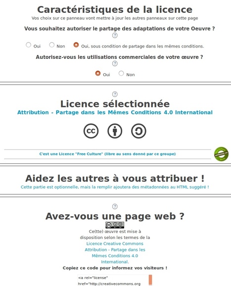 Creative Commons : formulaire d'aide au choix d'une licence | Education 2.0 & 3.0 | Scoop.it