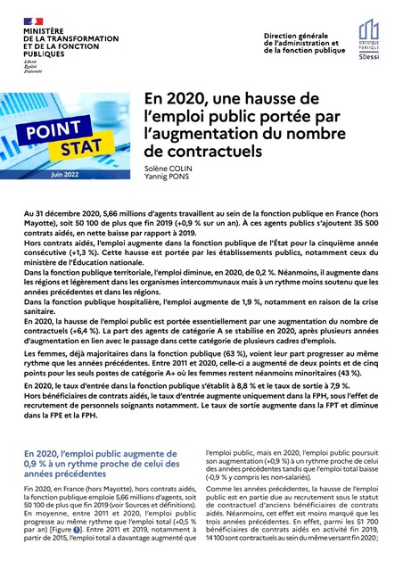 En 2020, une hausse de l’emploi public portée par l’augmentation du nombre de contractuels | Veille juridique du CDG13 | Scoop.it