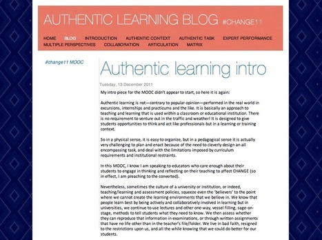 Authentic learning blog #change11 | Digital Delights | Scoop.it