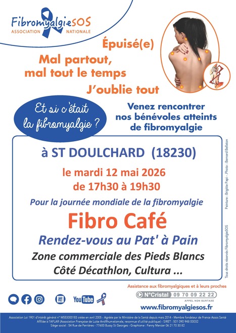 Fibro Caf&eacute; &agrave; St Doulchard (Cher) mardi 12 mai - journ&eacute;e mondiale de la fibromyalgie | Association FibromyalgieSOS | Scoop.it