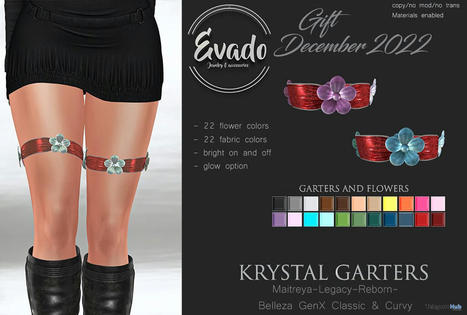 Krystal Garters & Flowers December 2022 Group Gift by Evado | Teleport Hub - Second Life Freebies | Second Life Freebies | Scoop.it
