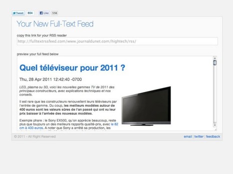 FullTextRSSFeedBuilder, pour convertir un flux rss tronqué en flux rss complet | Technologie Au Quotidien | Scoop.it