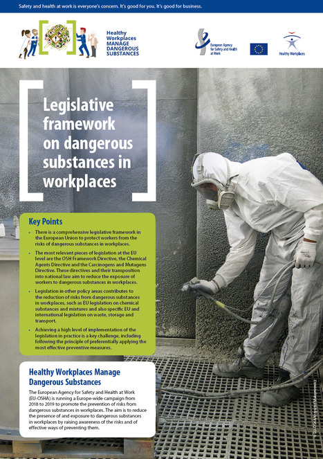 Fiche d’information : cadre législatif applicable aux substances dangereuses présentes sur les lieux de travail | EU-OSHA | Prévention du risque chimique | Scoop.it