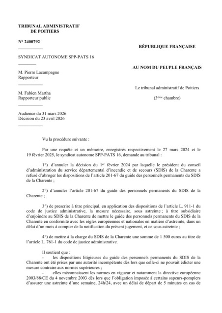 Rejet d&rsquo;un recours tendant &agrave; faire reconna&icirc;tre certaines astreintes impos&eacute;es aux sapeurs-pompiers professionnels comme du temps de travail int&eacute;gral | Veille juridique du CDG13 | Scoop.it