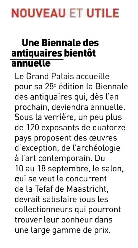 Une Biennale des antiquaires bientôt annuelle  | La Biennale - Paris | Scoop.it