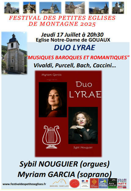 DUO LYRAE en l’église Notre-Dame de Gouaux le 17 juillet | Vallées d'Aure & Louron - Pyrénées | Scoop.it