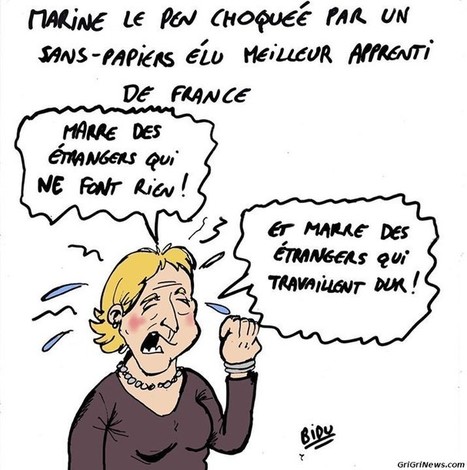 ✪ Politique : Dessin de presse sur la xénophobe Marine Le Pen… | Dessins de Presse | Scoop.it