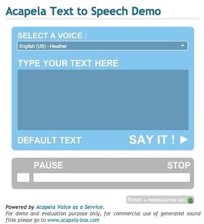 Acapelabox - Convierte texto en audio | #REDXXI | Scoop.it