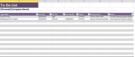 Daily Task List Template Excel Spreadsheet Ex