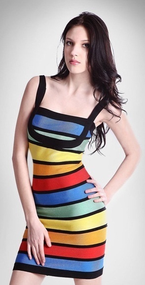 rainbow tight dress