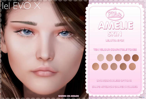 Amelie Skin Fatpack For Lelutka EvoX June 2022 Group Gift by Edie&rsquo;s | Teleport Hub - Second Life Freebies | Second Life Freebies | Scoop.it