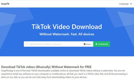 Tiktok downloader - Télécharger vidéo tiktok sans filigrane - TikTok video download | eMarket | Scoop.it