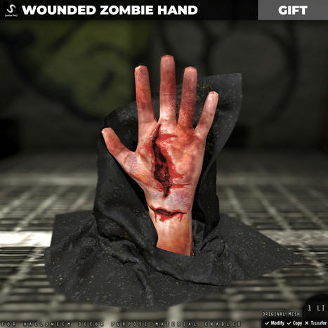 Wounded Zombie Hand Halloween 2022 Group Gift by [satus Inc] | Teleport Hub - Second Life Freebies | Second Life Freebies | Scoop.it