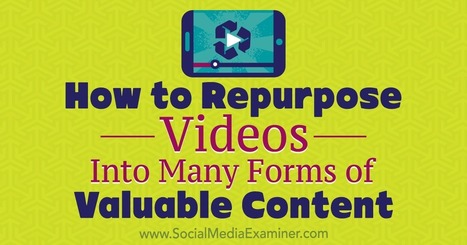 How to Repurpose Videos Into Many Forms of Valuable Content : Social Media Examiner | Public Relations & Social Marketing Insight | Scoop.it