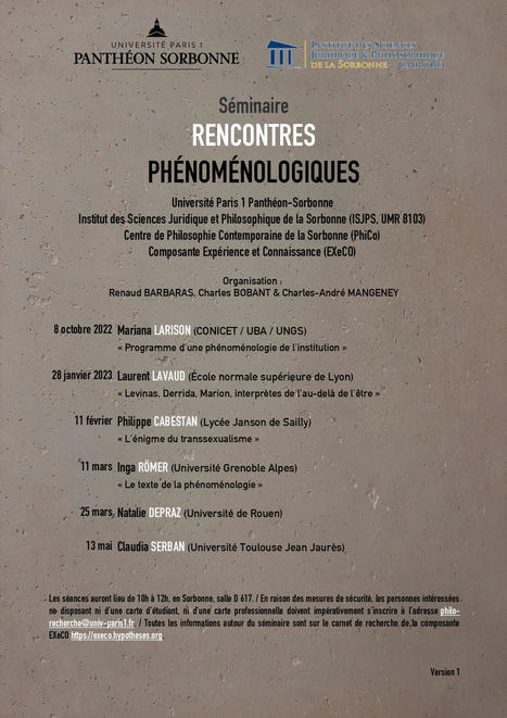 Société Francophone de Phénoménologie (SFraP) | Philosophie en France | Scoop.it