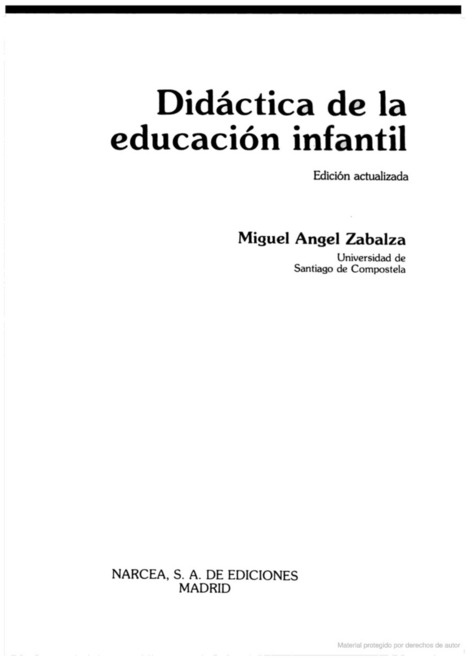 Libro - Didáctica de la Educación Infantil - Miguel Ángel Zabalza Beraza - Google Libros | Educación, TIC y ecología | Scoop.it